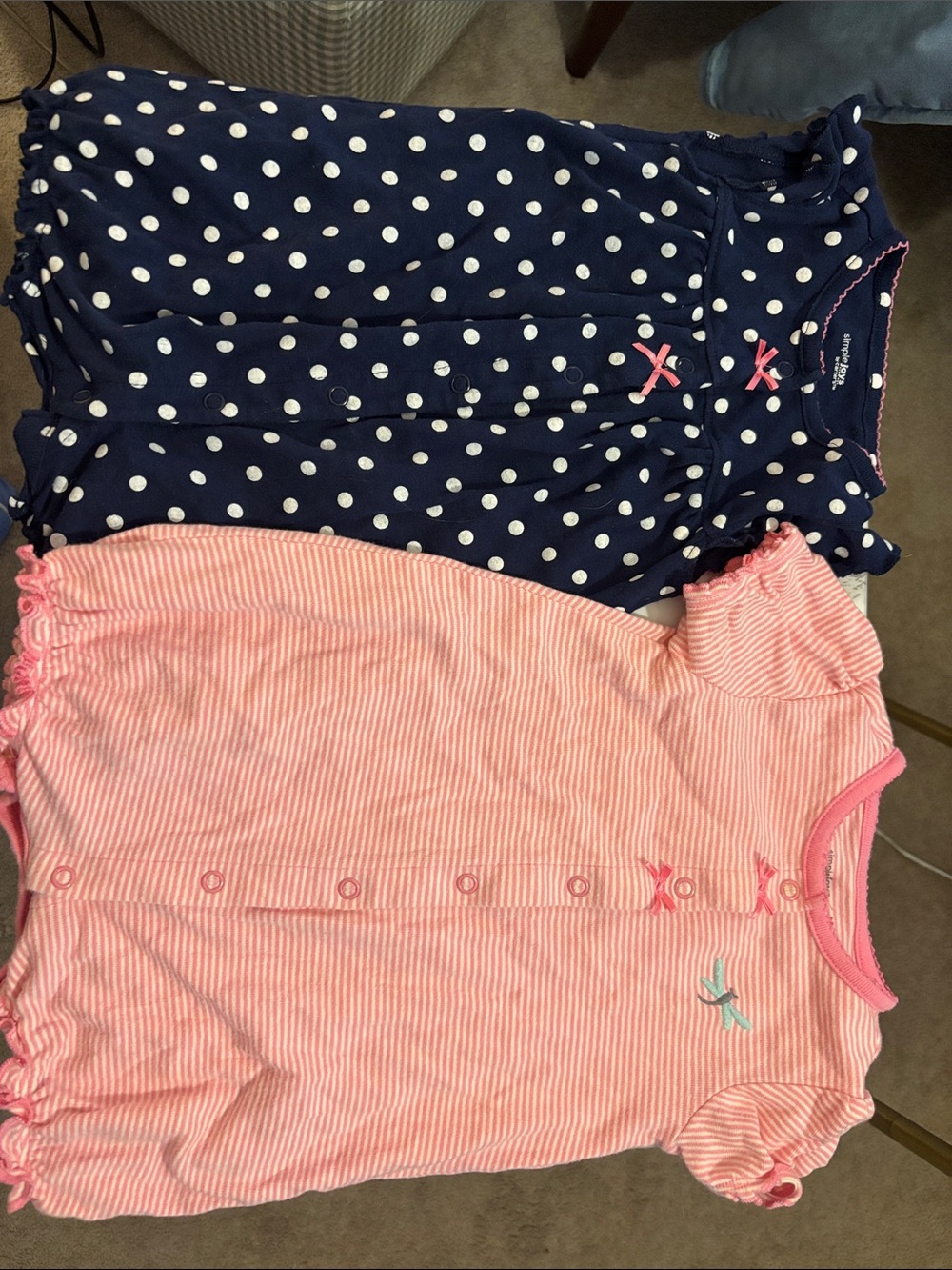 Carter's Navy Polka Dot & Pink Stripe Duo
